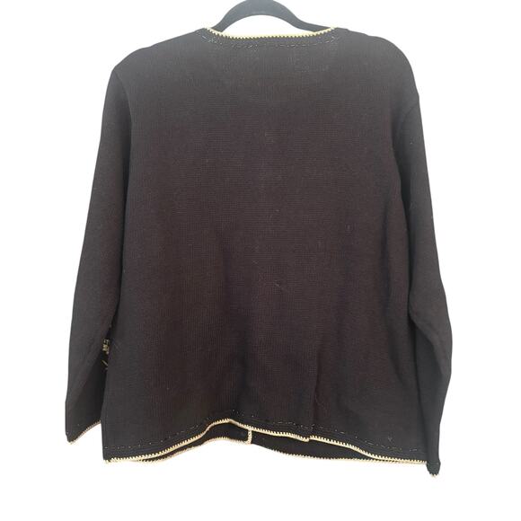 Heirloom Collectibles Cardigan Sweater M Ramie Cotton Embroidered Beaded vintage - Picture 12 of 13